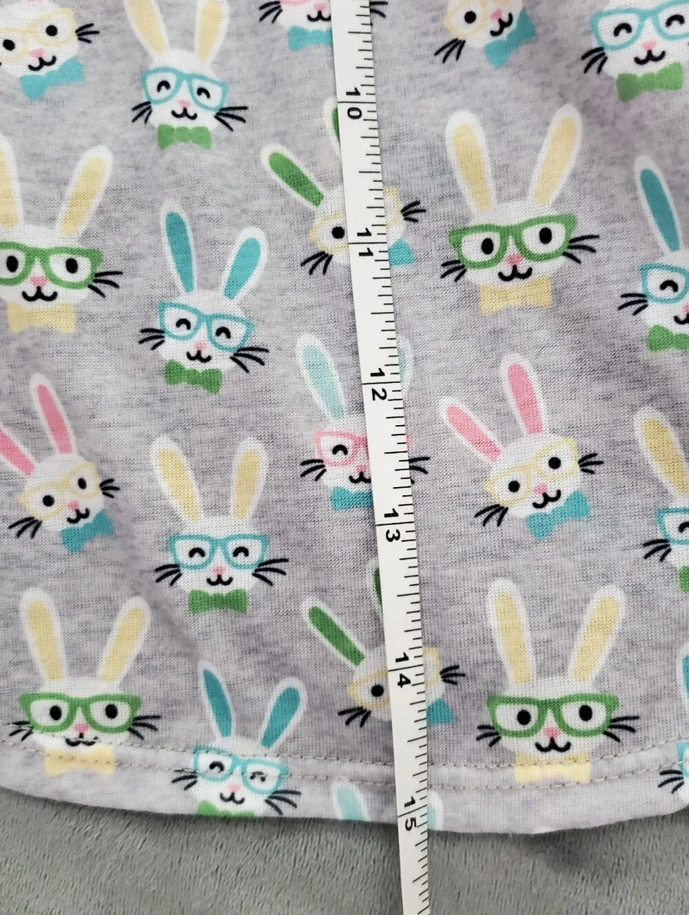 2 Dog DressesSize SmallPink with white polka dots Gray with multicolored bunny
